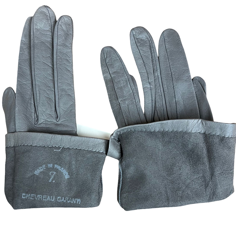 Thumbnail: Lightweight Vintage Chevreau Garand Barnier Grey Gloves, Size 6-6.5
