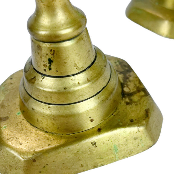 Thumbnail: 11” Brass Beehive and Diamond Motif with Tulip Sconce Candlestick Set