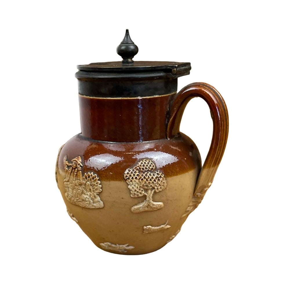 Thumbnail: Antique Doulton Lambeth Stoneware Sauce or Syrup Hunting Jug