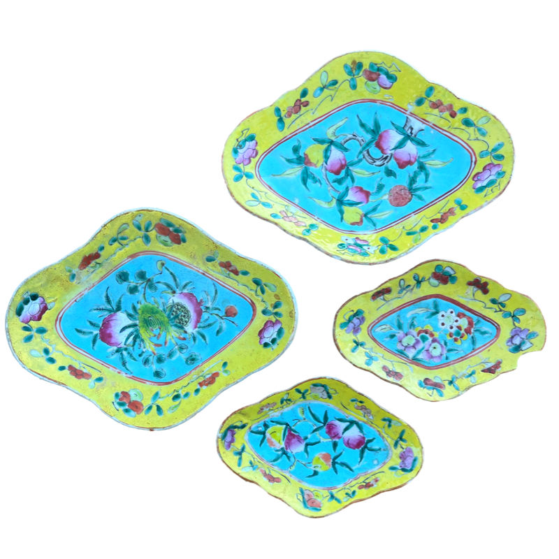 Thumbnail: Nyonya Peranakan Straits Chinese Footed Tazzas (Set of 4)