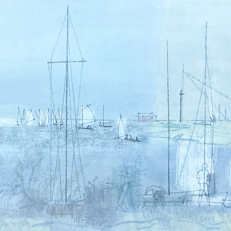 Thumbnail: Joe Jones: Sailboats Print (NYGS)(18" x 23 3/4")