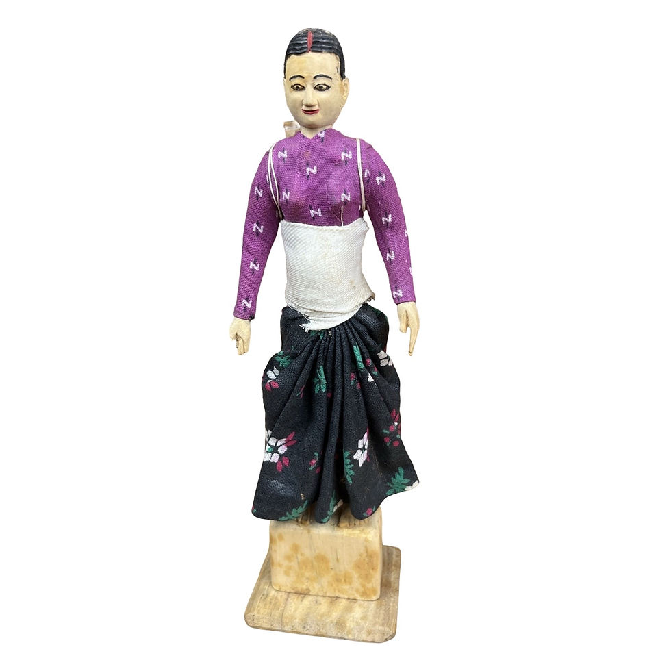 Thumbnail: Vintage Nepali Jyapu Farmer Dolls, 8” Tall (Set of 3)