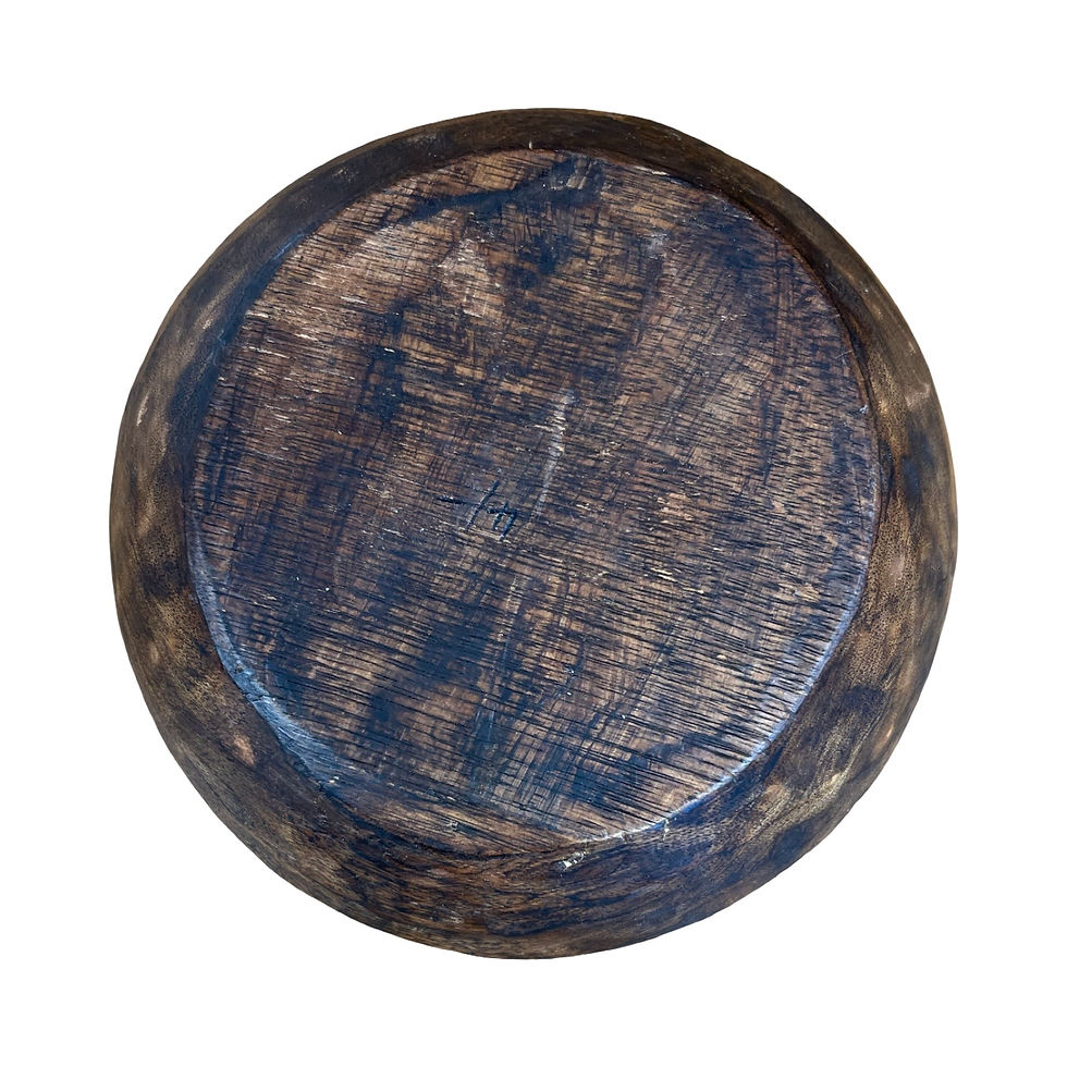 Thumbnail: Vintage Hand Crafted African Kenya Tribal Folk Art Wooden Bowl, 5.75” Wide