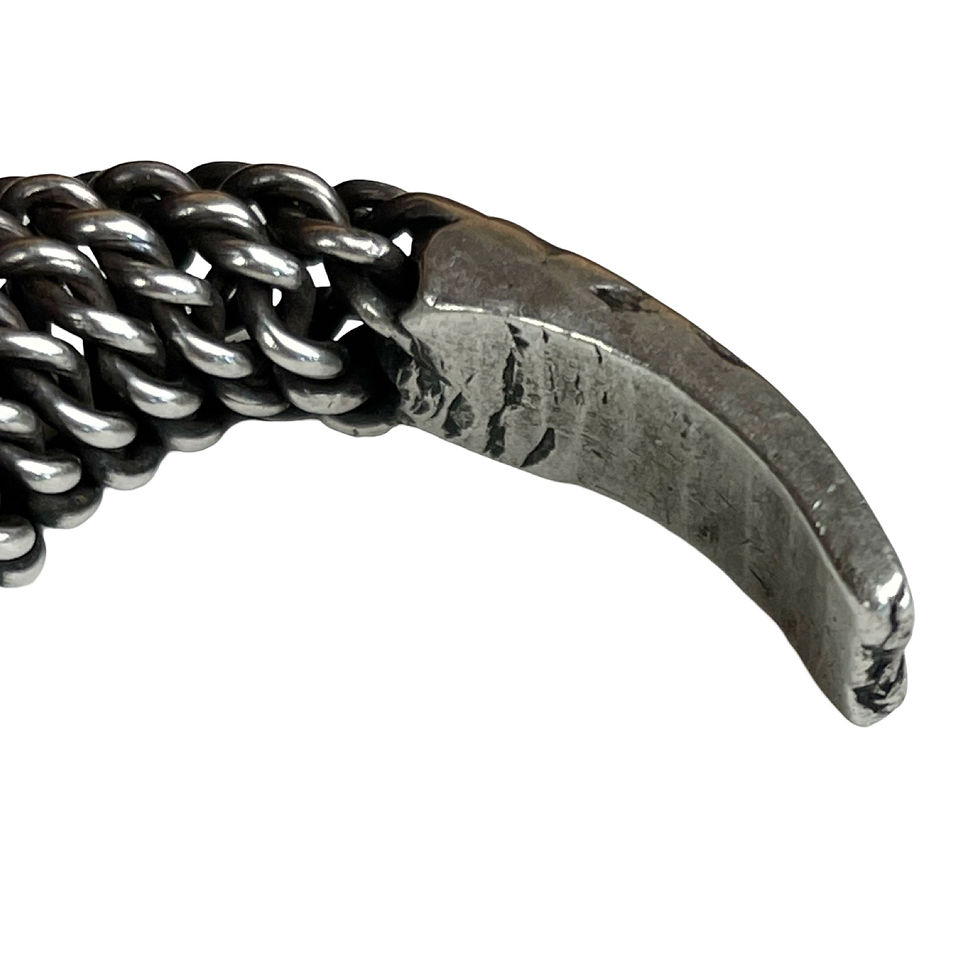 Thumbnail: Rare Akha Hill Tribe Coiled Unmarked Silver Cuff, Approx 48g, 6"