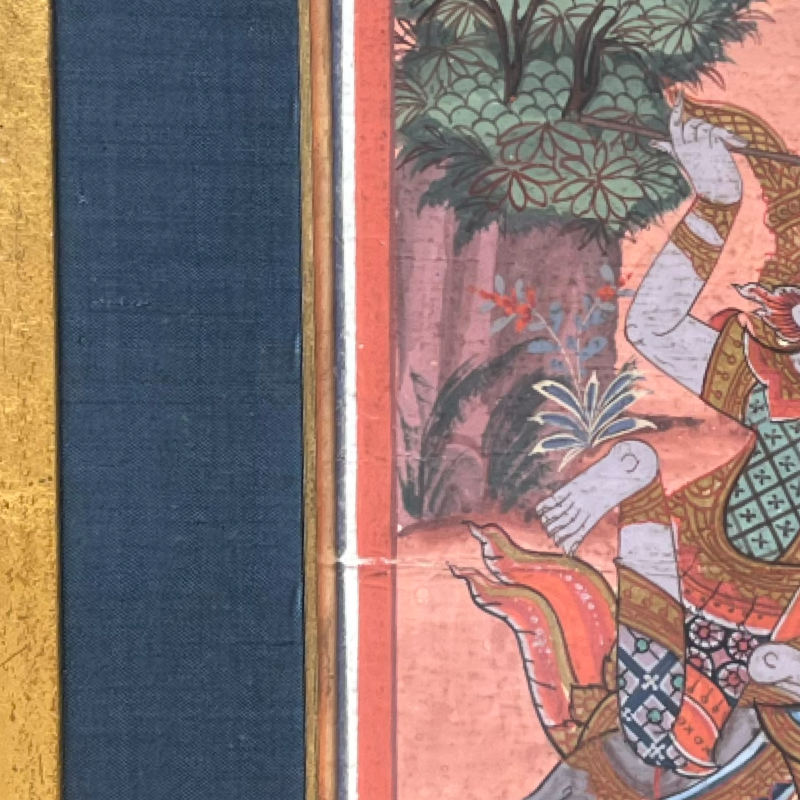 Thumbnail: Thai Traditional Art: Ramakien (Ramayana) Maiyarap (15 ¾” x 13 ¾”)