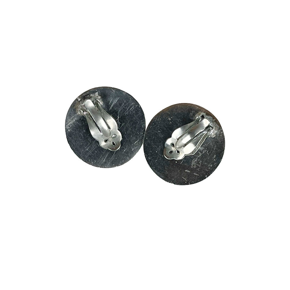 Thumbnail: Vintage Mexican Silver Plated Clip on Earrings