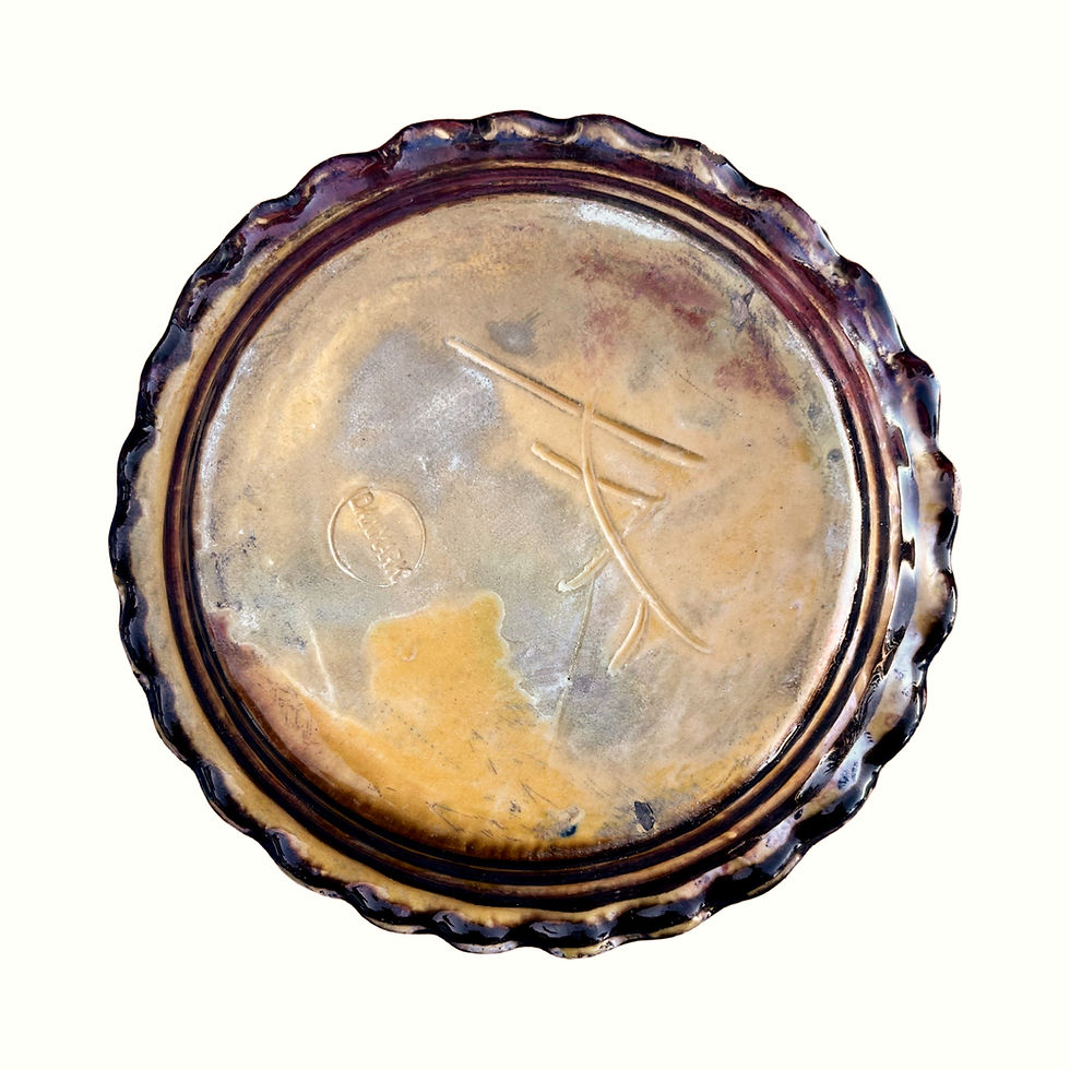 Thumbnail: Antique Danish Art Plate (Small) by Herman Kahler, 5 3/4" Wide