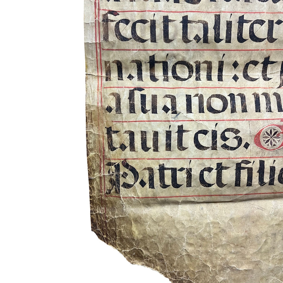 Thumbnail: Antique Large Vellum Church Altar Manuscript / Psalm Leaves