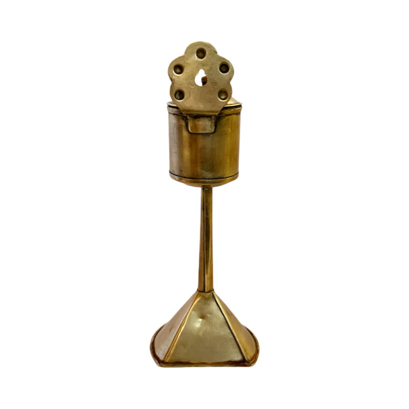 Thumbnail: Antique Brass Whale Oil Lamp
