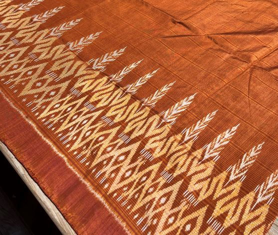 Thumbnail: TS 030 Rich Rust and Cream Shaded Thai Silk