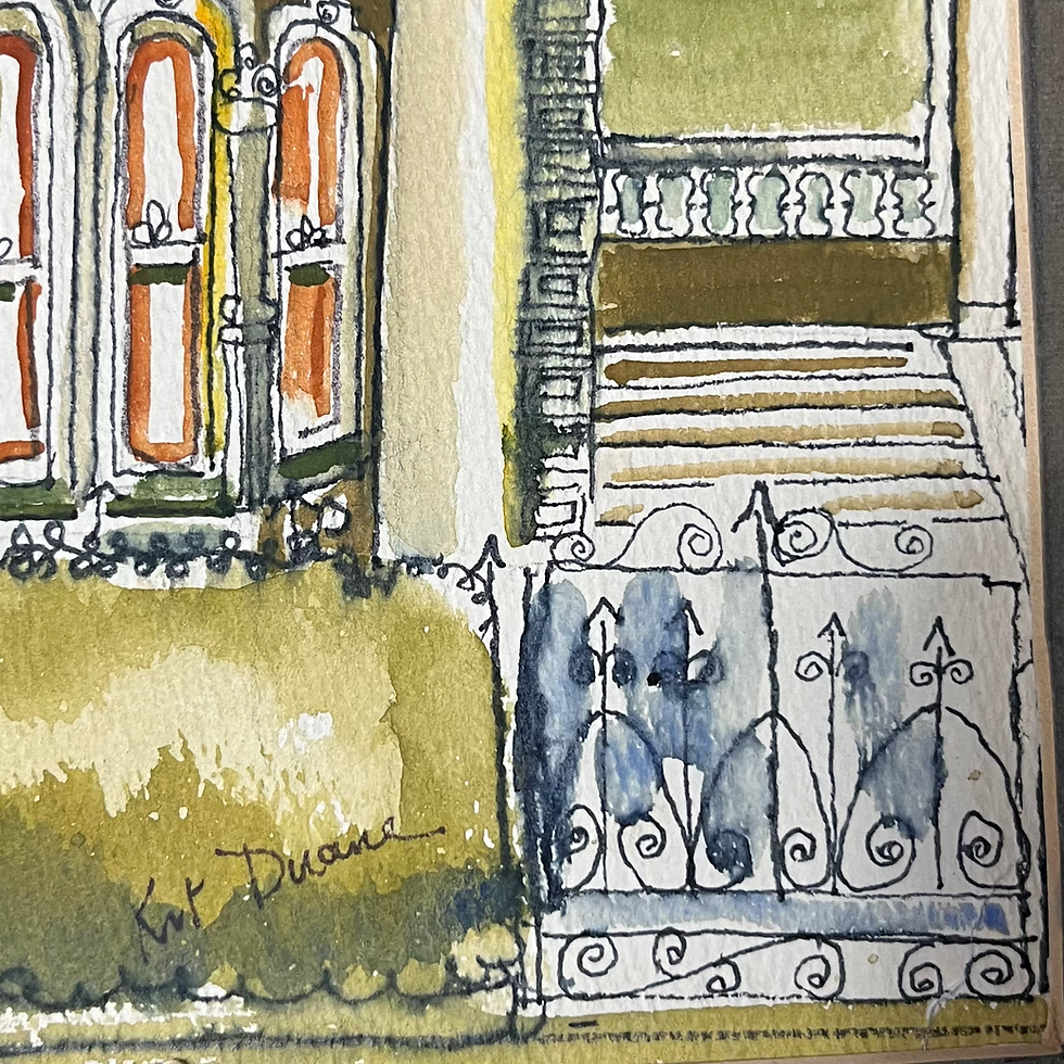 Thumbnail: Watercolor of Burr House at 1772 Vallejo St, SF, CA, by Kit Duane (11.5” x 11”)