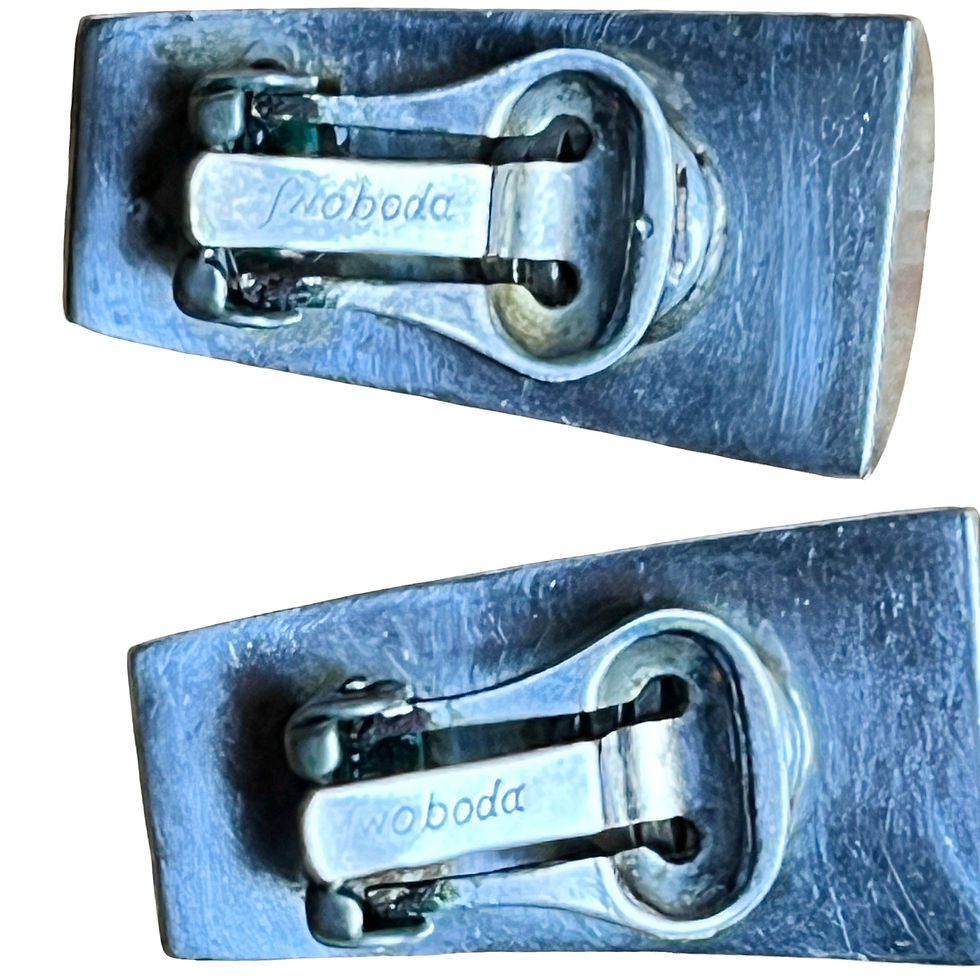 Thumbnail: Vintage Swoboda Silver Clip On Earrings