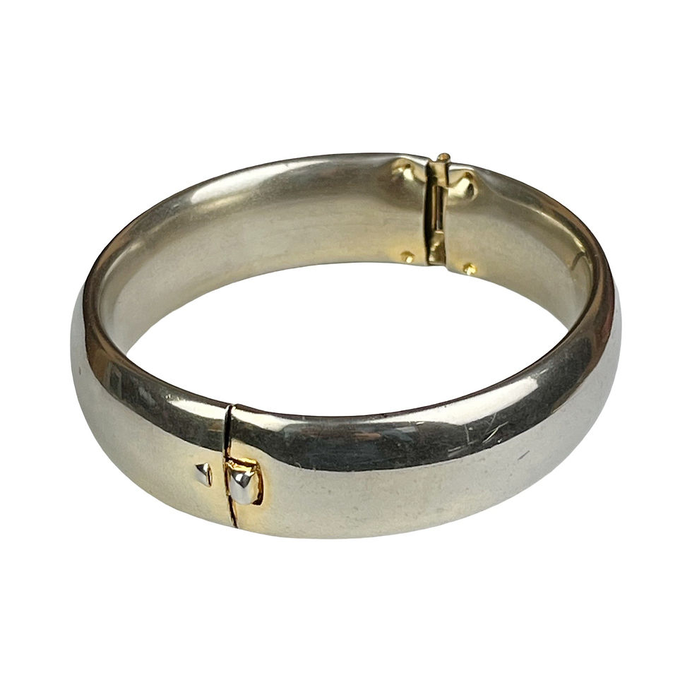 Thumbnail: Vintage Snap On Silver Tone Hollow Bracelet 7”