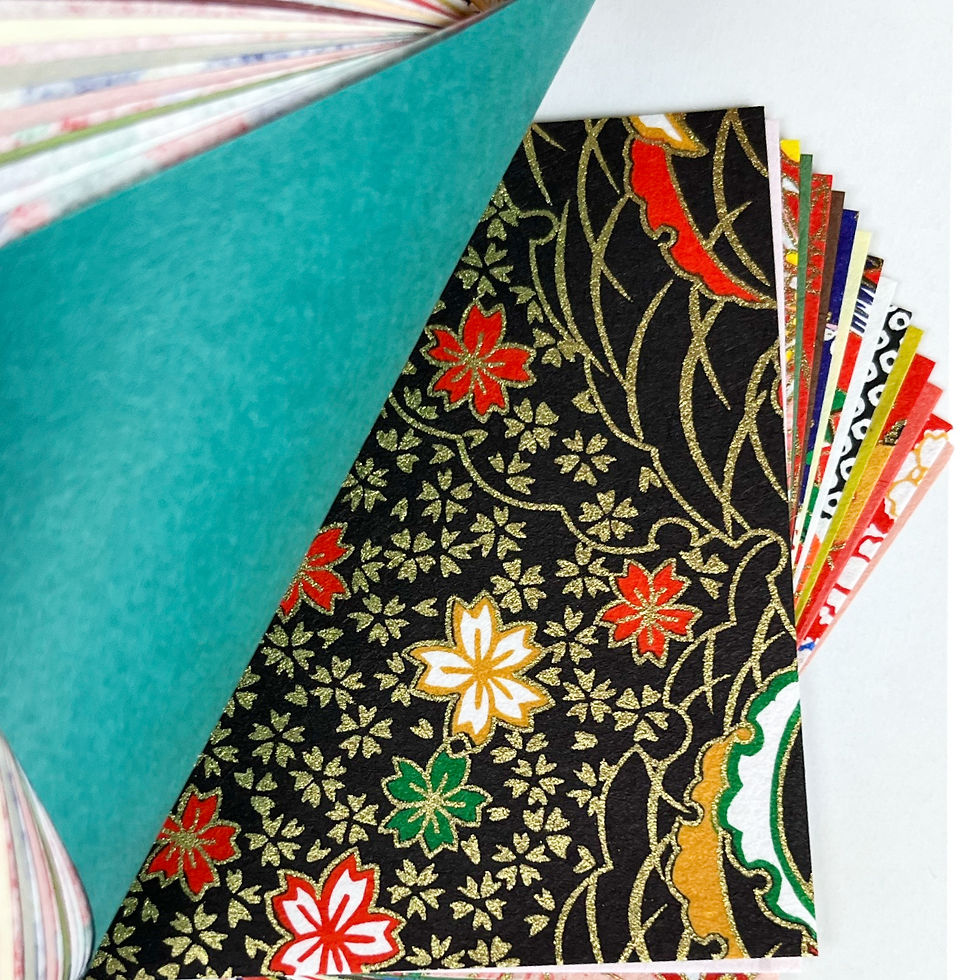 Thumbnail: Traditional Japanese Origami Yuzen Washi Paper Set (3.9” squares x 40)