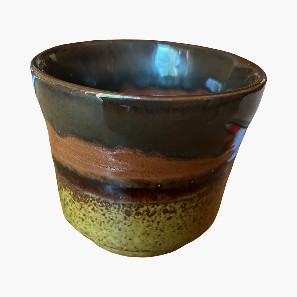 Thumbnail: Earth Toned Glazed Sake Cups/Tea Cups by SiB (Set of 2), 3" Tall