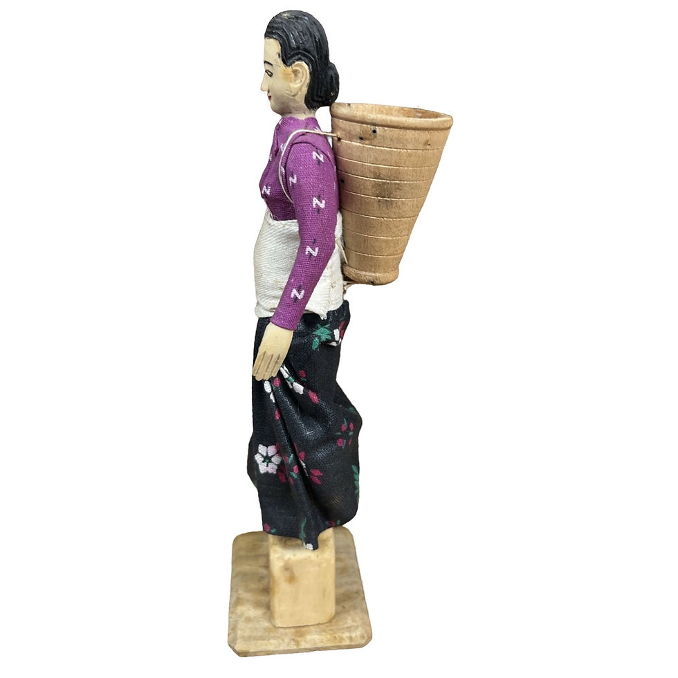 Thumbnail: Vintage Nepali Jyapu Farmer Dolls, 8” Tall (Set of 3)