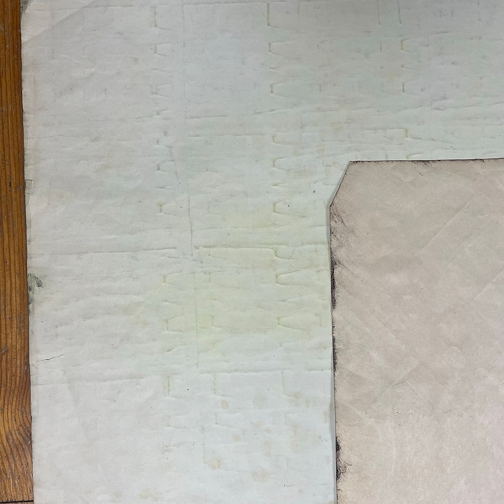 Thumbnail: Vintage Patterned Paper: Light Brown / Olive and Cream (Set of 2)