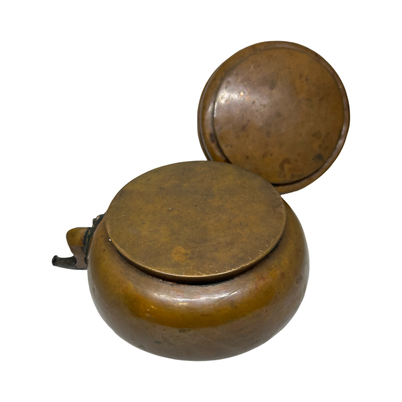 Thumbnail: Vintage Tibetan Copper Ritual Teapot with Plate and Saucer