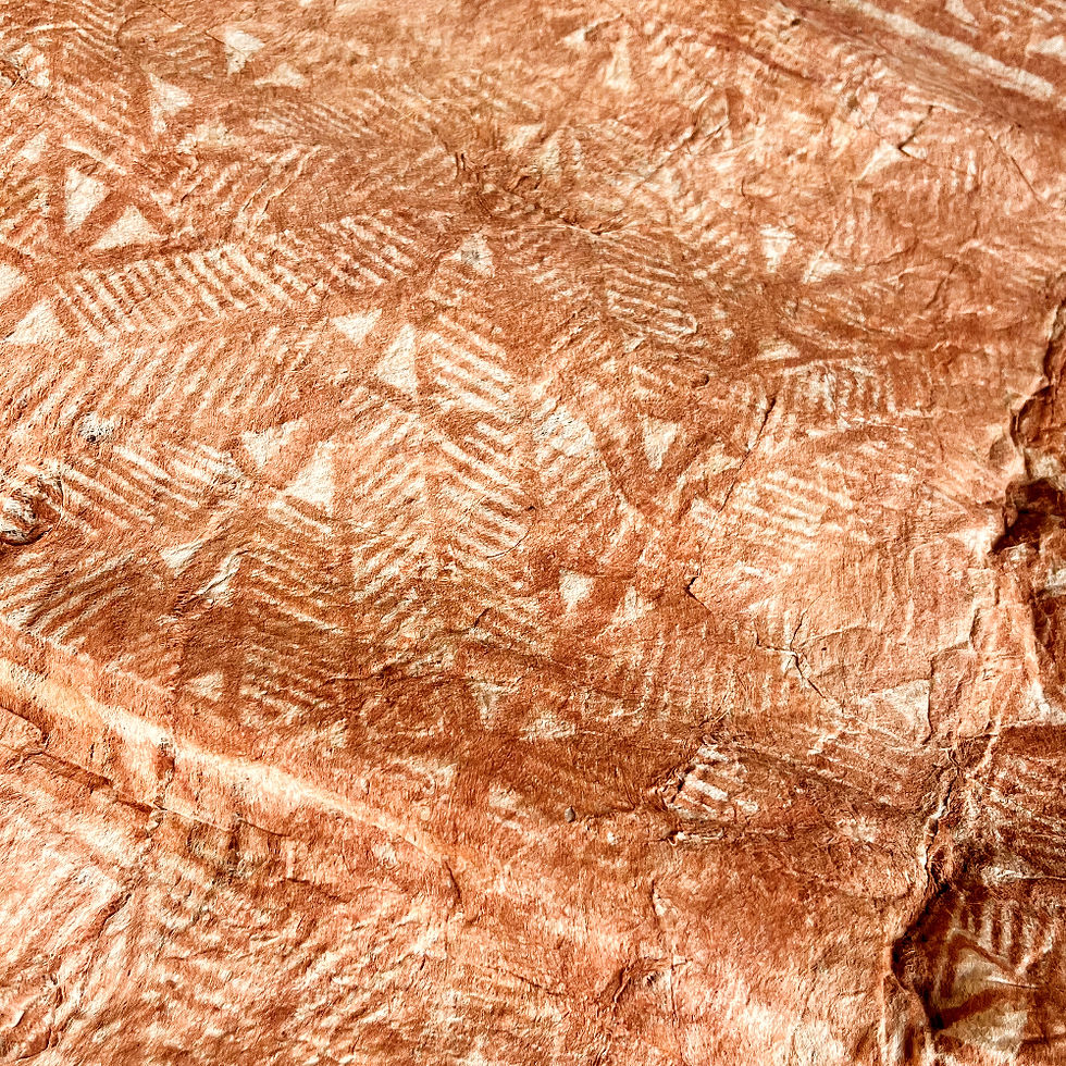 Thumbnail: Vintage Polynesian Bark Paper XL with Orange / Brown Geometric Design
