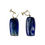 Thumbnail: Vintage Dark Blue Dichroic Glass Drop Screw Back Earrings