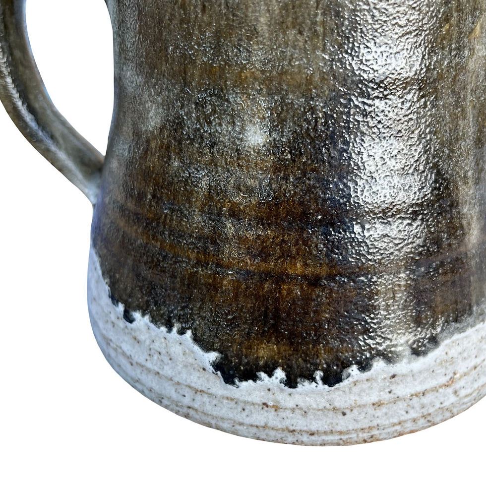 Thumbnail: Partly Glazed Stoneware Designer Teapot by Renu, 6" Tall