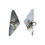 Thumbnail: Art Deco Sterling Silver and Onyx Triangle Screw Back Earrings