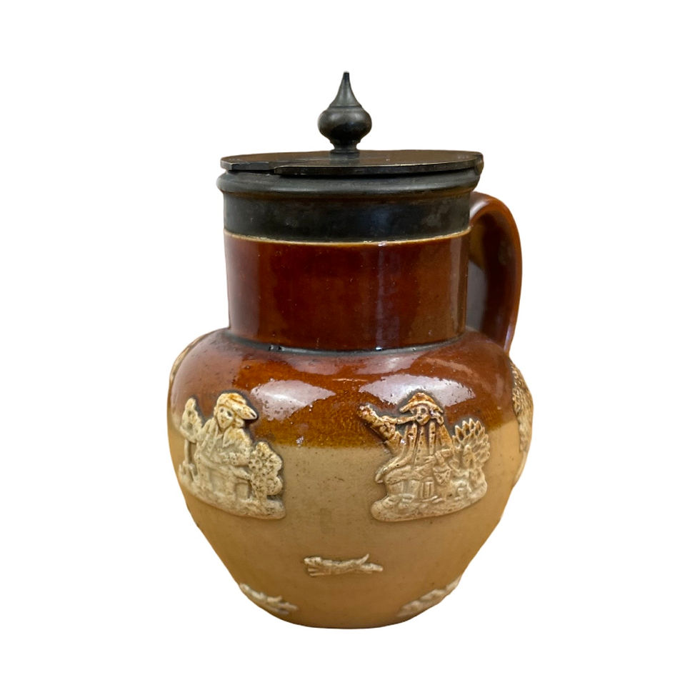 Thumbnail: Antique Doulton Lambeth Stoneware Sauce or Syrup Hunting Jug