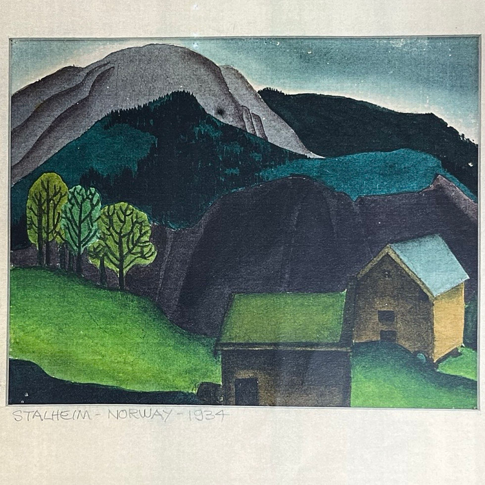 Thumbnail: Winona Wenzlick Sands (1907-2002): Travel Sketches: Stalheim, Norway 1934 (Copy)