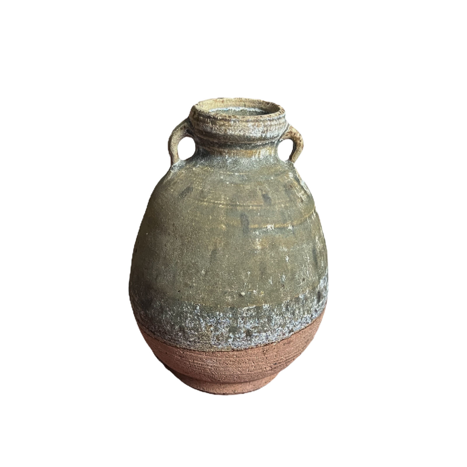 Small Two-Tone Terracotta Jarlet/Vase, 4/14" Tall