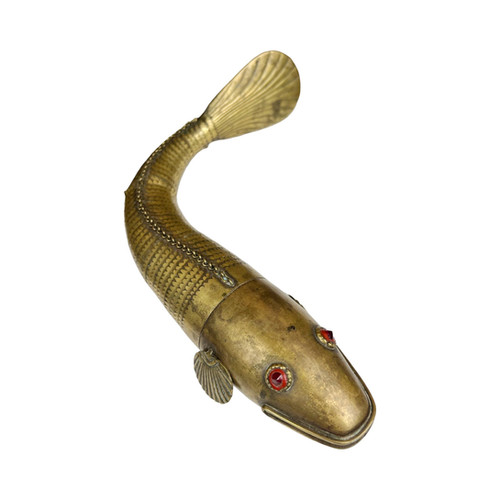 Antique Indian Brass Articulated Medina Fish, early 1900s (Repair