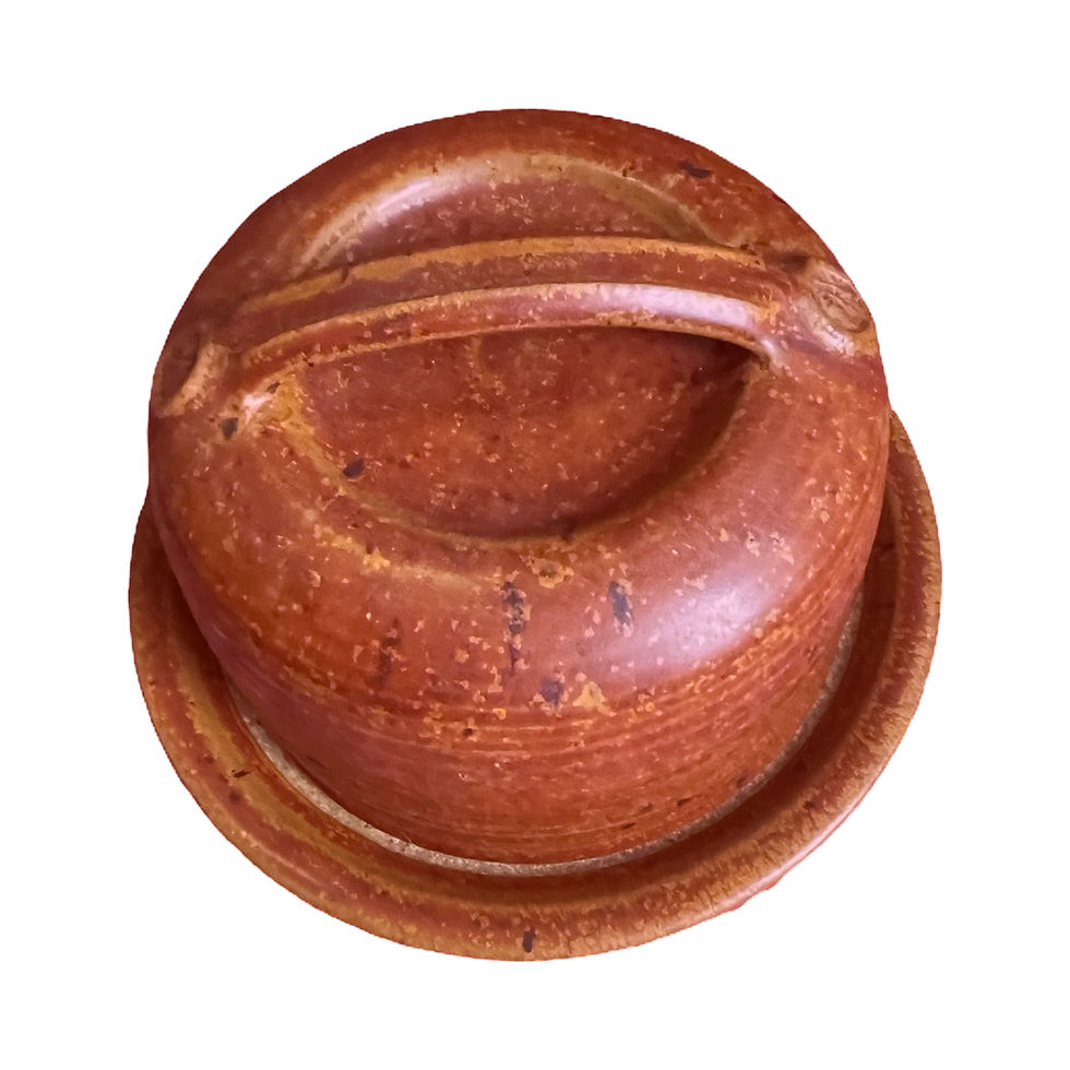 Thumbnail: Vintage Rich Caramel Speckled Ceramic Cheese Dome, 4 ½” Tall