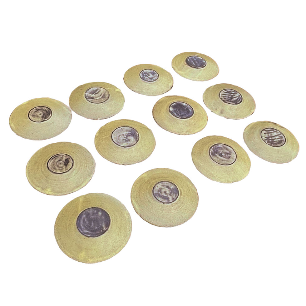 Thumbnail: Vintage Light Olive Demitasse Cups and Saucers, 1960s (Set of 12)