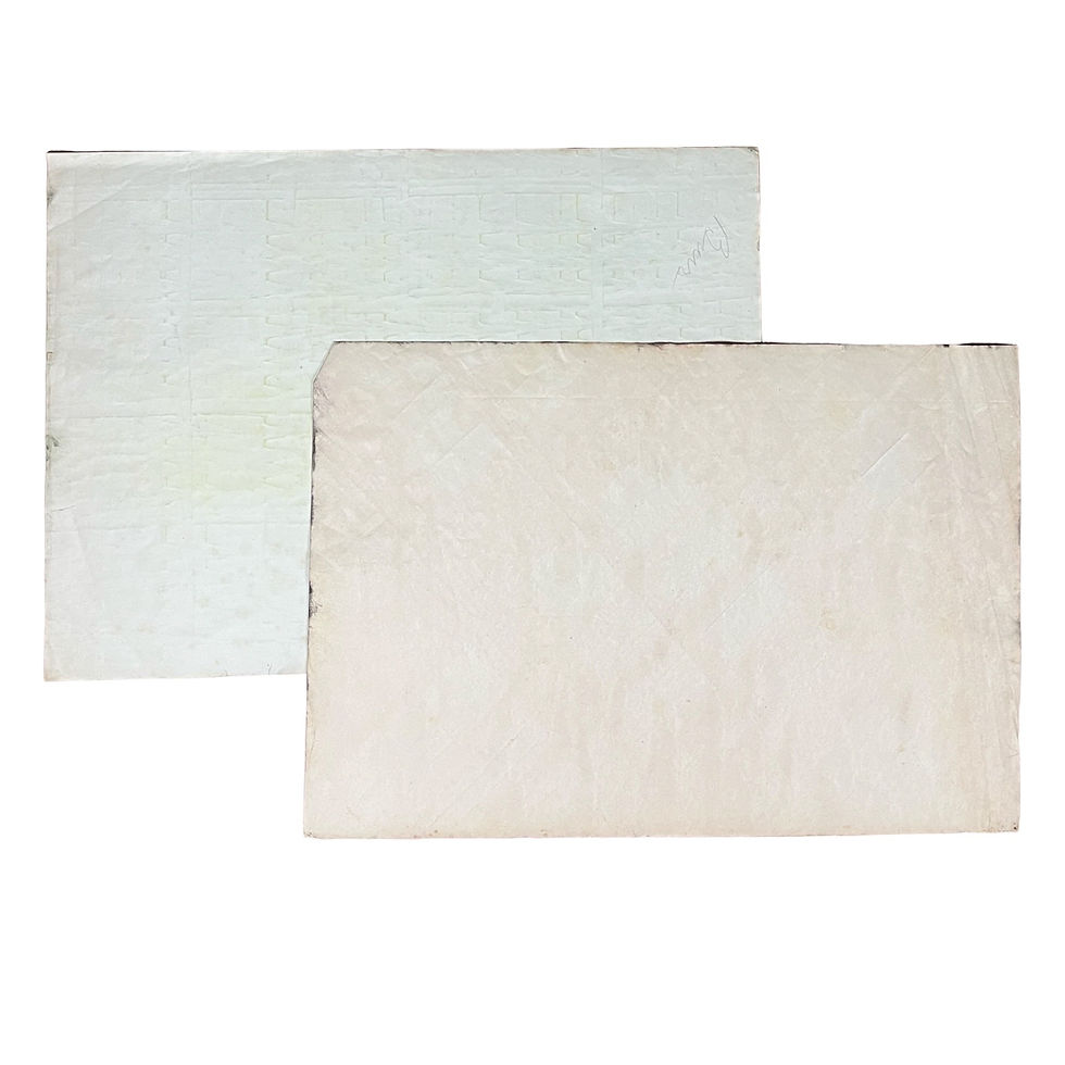 Thumbnail: Vintage Patterned Paper: Light Brown / Olive and Cream (Set of 2)