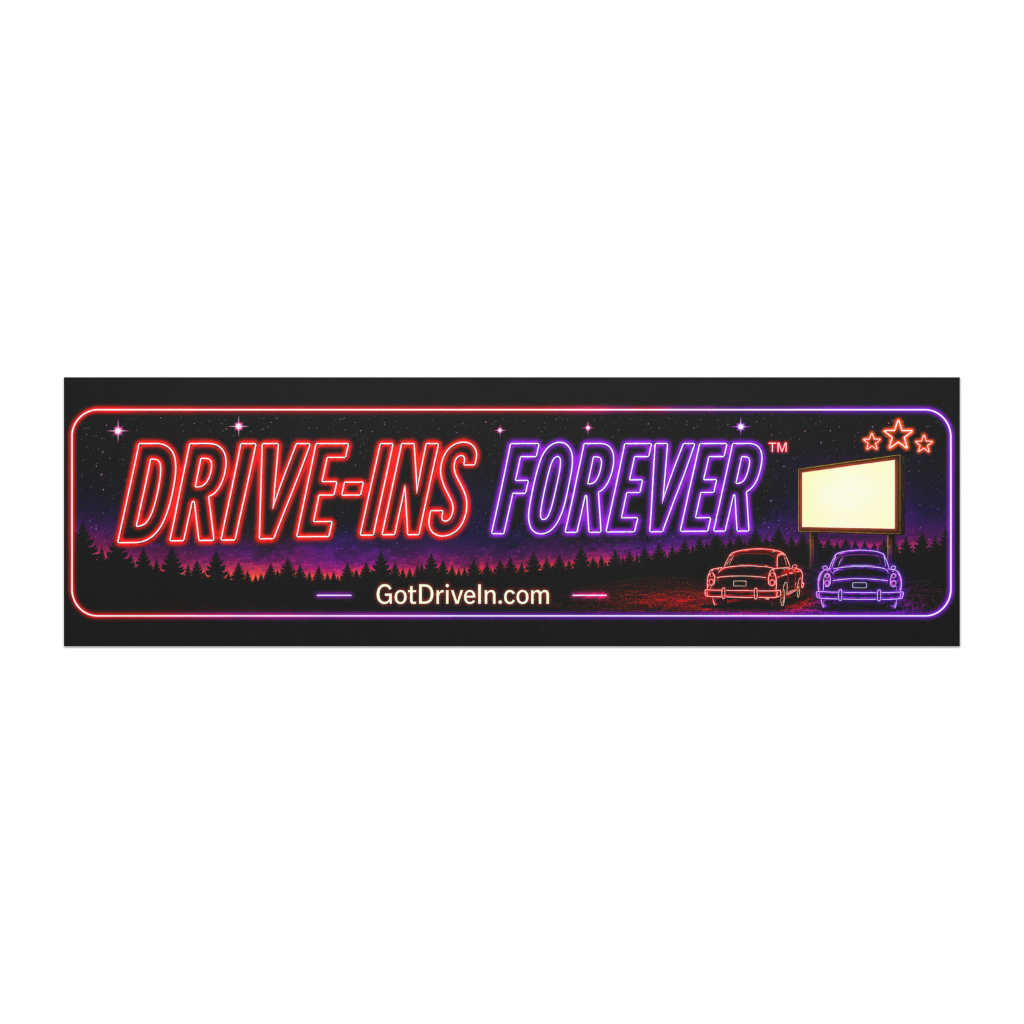 Drive-Ins Forever™ Car Magnet | 10″ × 3″