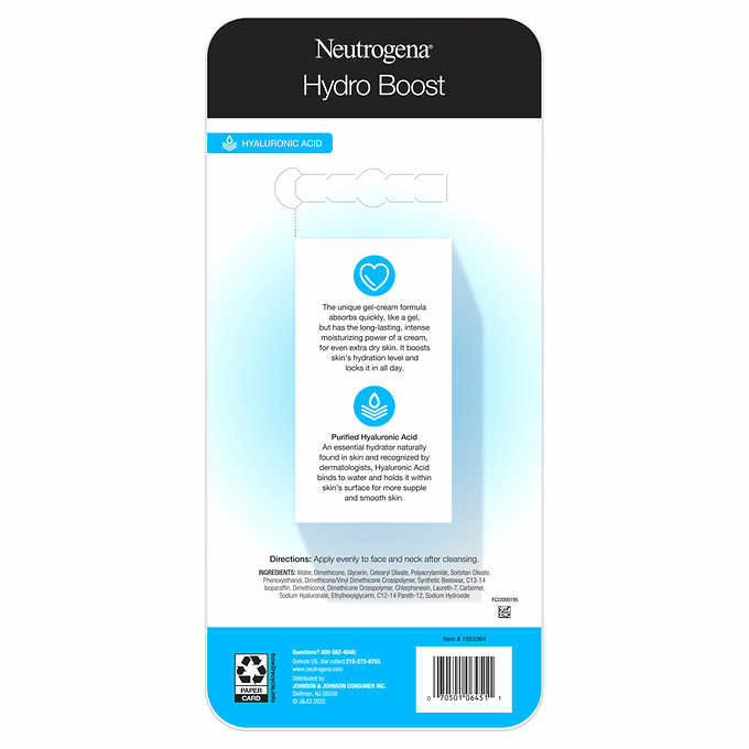 縮圖：Neutrogena Hydro Boost 凝胶 - 额外霜 - 干型，1.7 盎司，2 件装