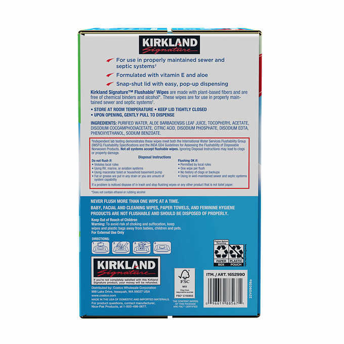 Thumbnail: Kirkland Signature Premoistened Flushable Wipes, Fragrance Free, 640-count