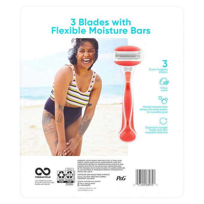 Thumbnail: Gillette Venus Comfort Glide Sunny Citrus, 1 Razor + 12 Cartridges Gel