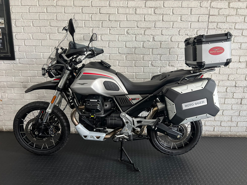 Thumbnail: Moto Guzzi V85 TT adventure motorcycle side view