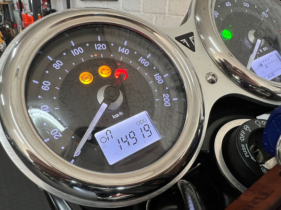 Thumbnail: Triumph Bonneville instrument cluster and controls