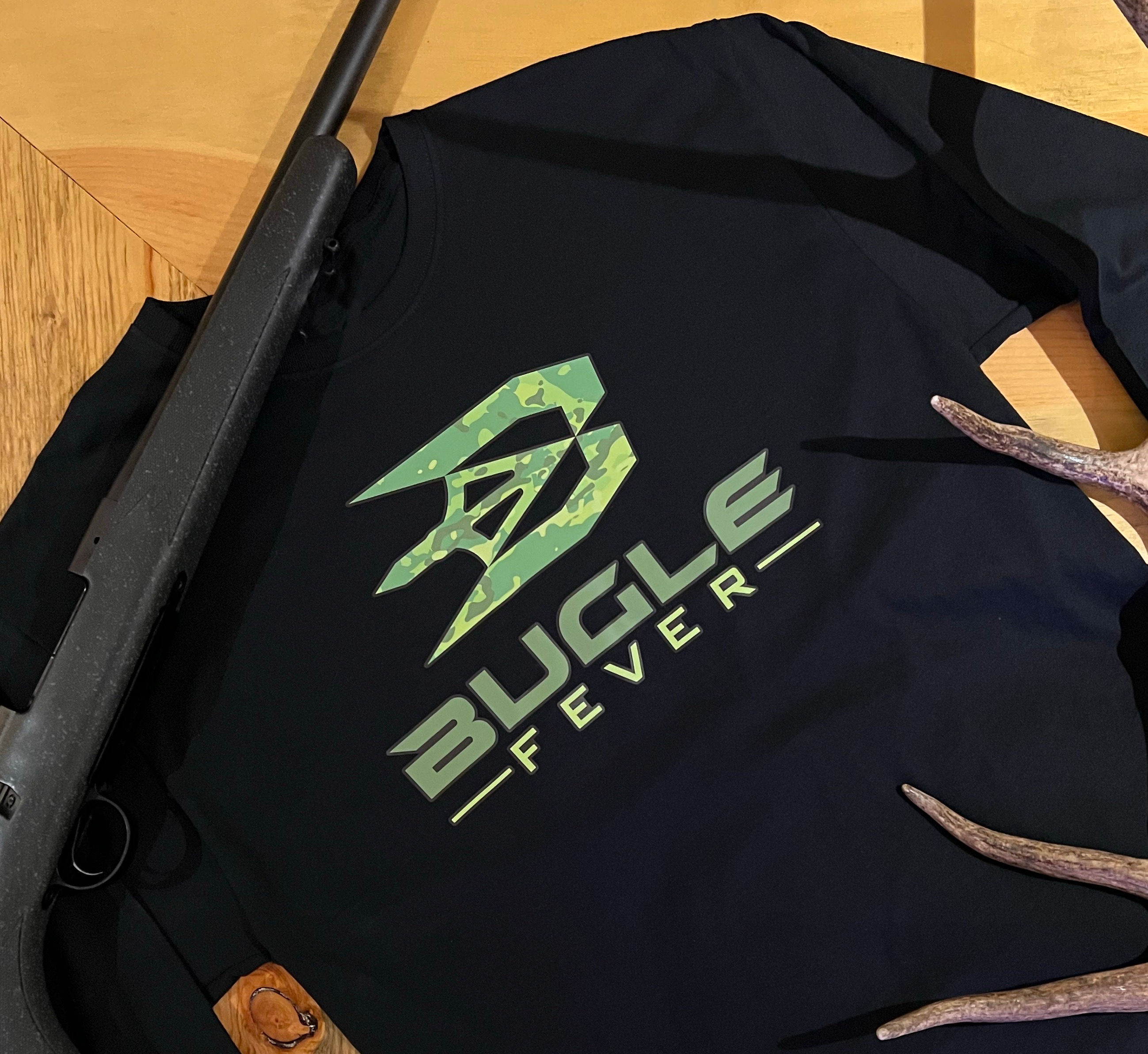 Bright Green Camo Black Long Sleeve