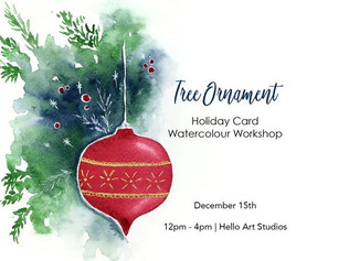 Tree Ornament Holiday Card Watercolour Workshop