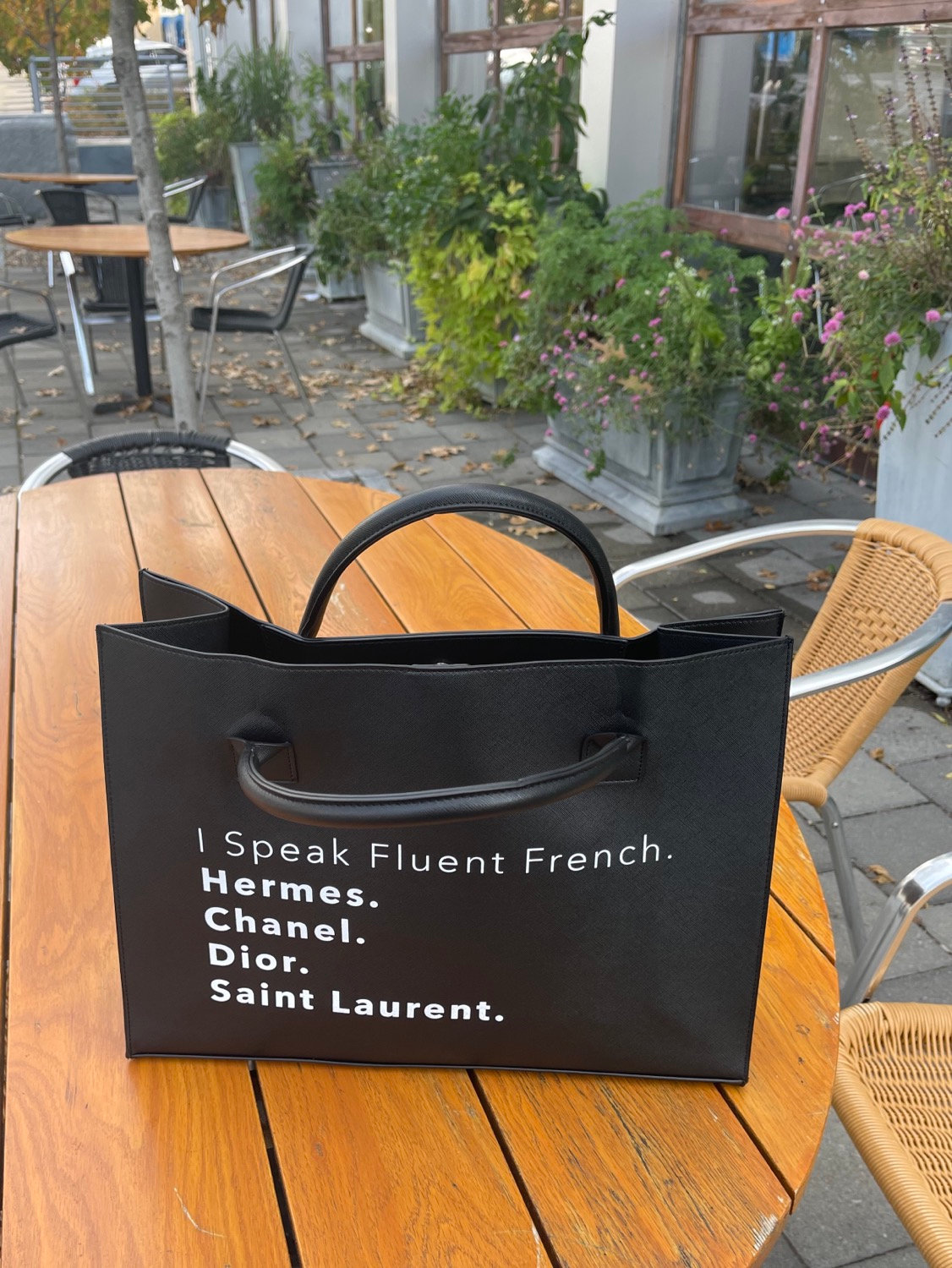 i speak fluent french tote