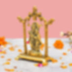 Gold Radha Krishna statue in temple