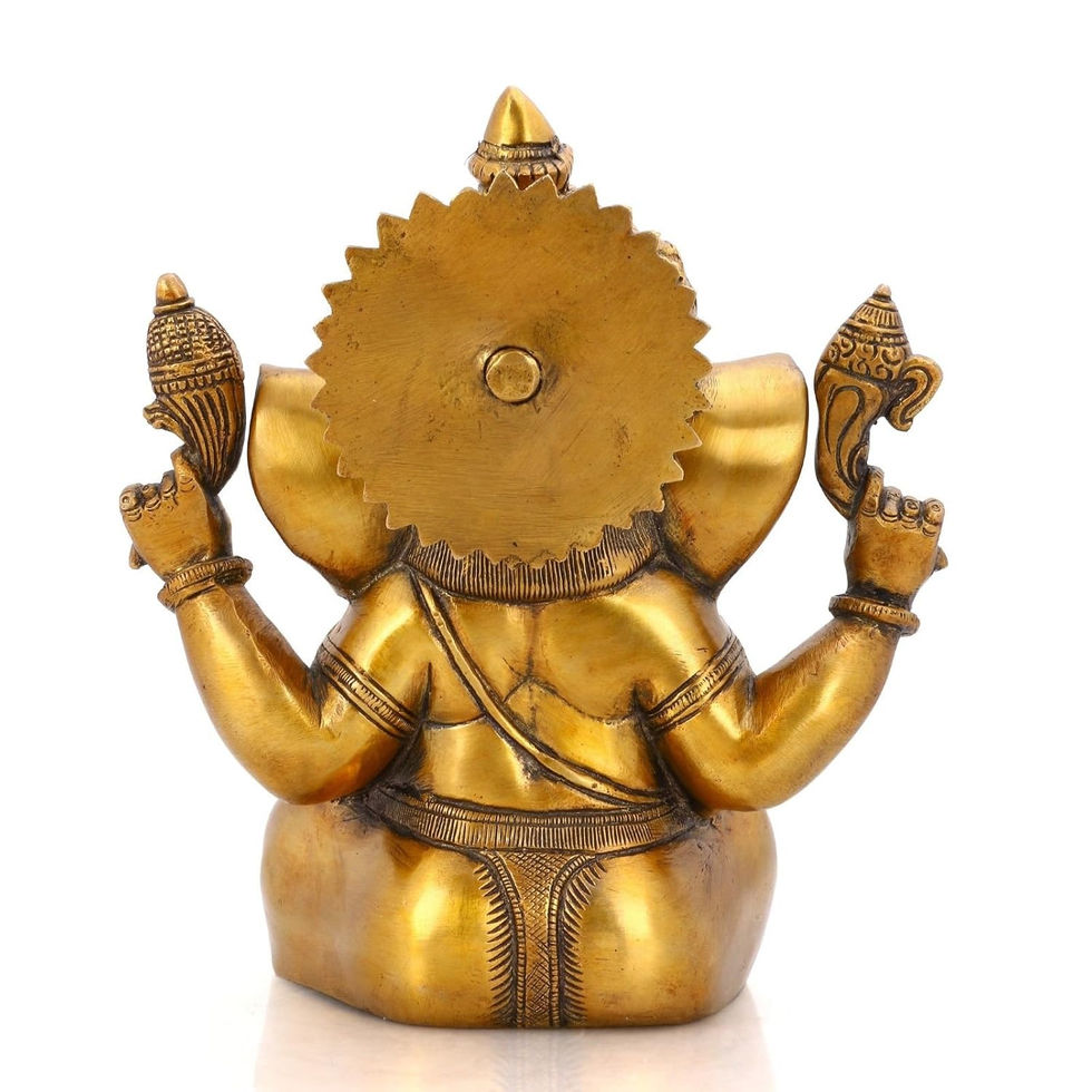 Brass Ganesh statue rear view