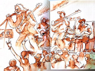 Chinese Fan Live Sketches Performances in Beijing