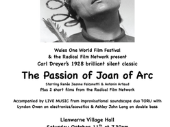 THE PASSION OF JOAN OF ARC + Shorts with a Live Score at the Llanwarne Village Hall