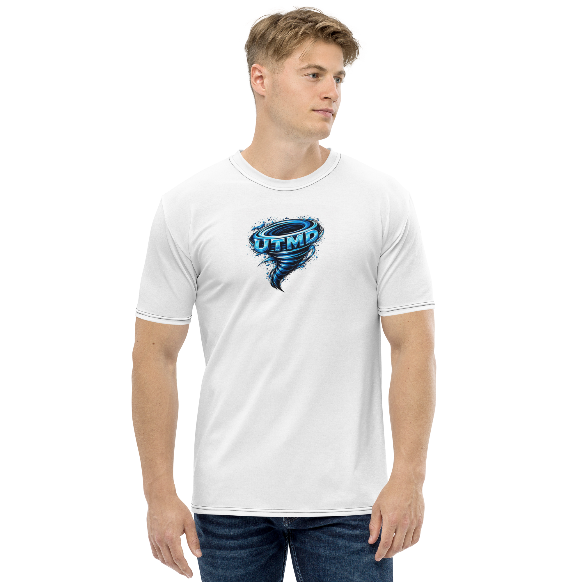 T-shirt girocollo da uomo con stampa integrale