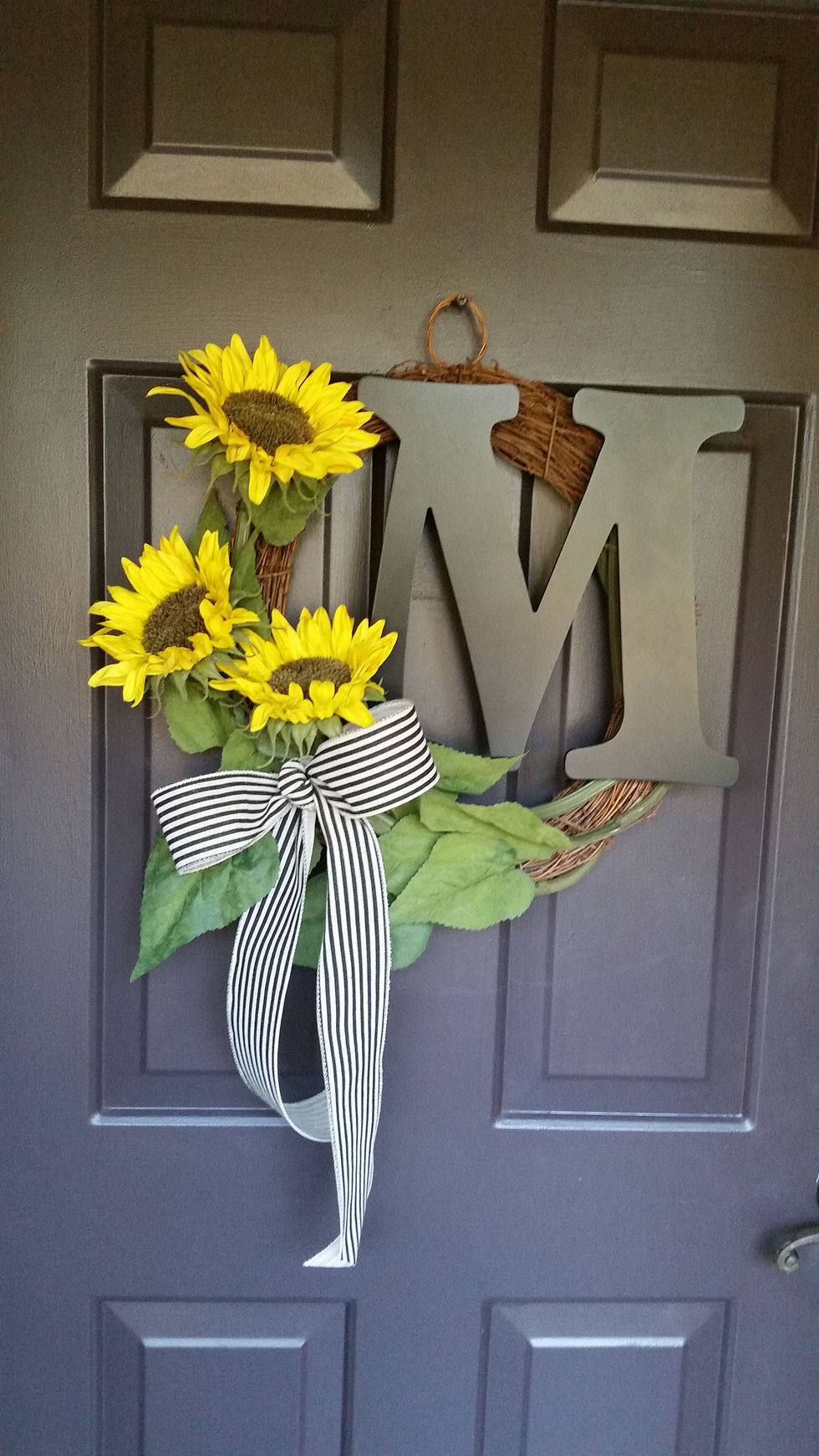 Sunflower Wreath, Summer Wreath, Monogram Wreath, Fall Wreath, Autumn Wreath, Mi