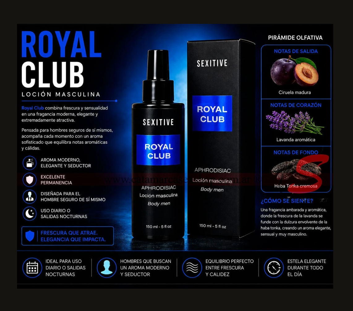 Loción afrodisiaca Royal Club x 150ml Sexitive