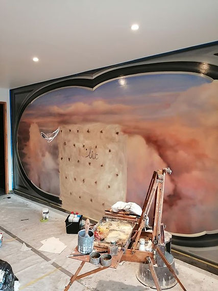 artiste peintre fresque mural   NUAGESdeauville  aquitaine normandie  regions parisienne  lorann lacave ladeuix ORTHEZ CAEN ROUEN DEAUVILLE PARIS